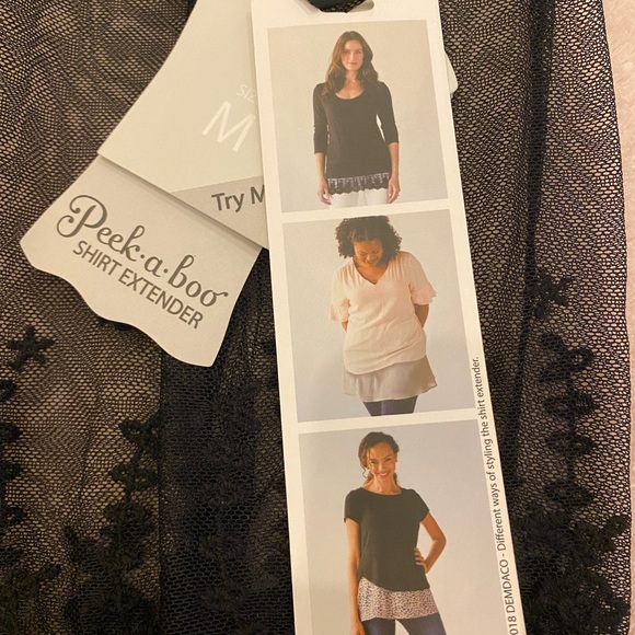 Peek a boo black shirt lengthener. - Picture 2 of 5